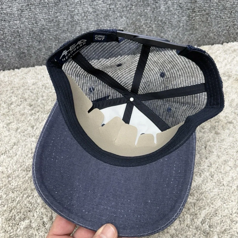 Kickin Cancer's Bass 15 Years Hat Cap Mesh Snapback Blue Fish For The Cure
